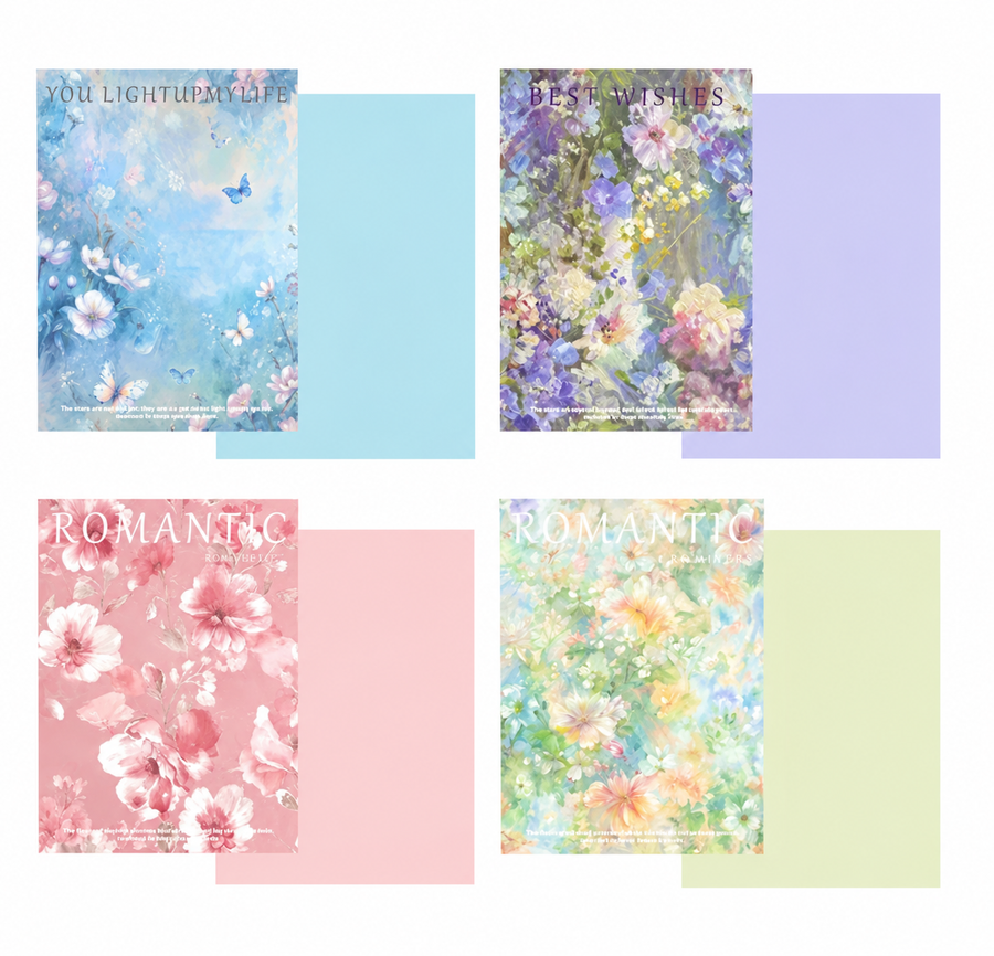 Floral Paper with Writing