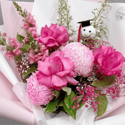 Pink Graduation Bouquet - ROSE &amp; CO