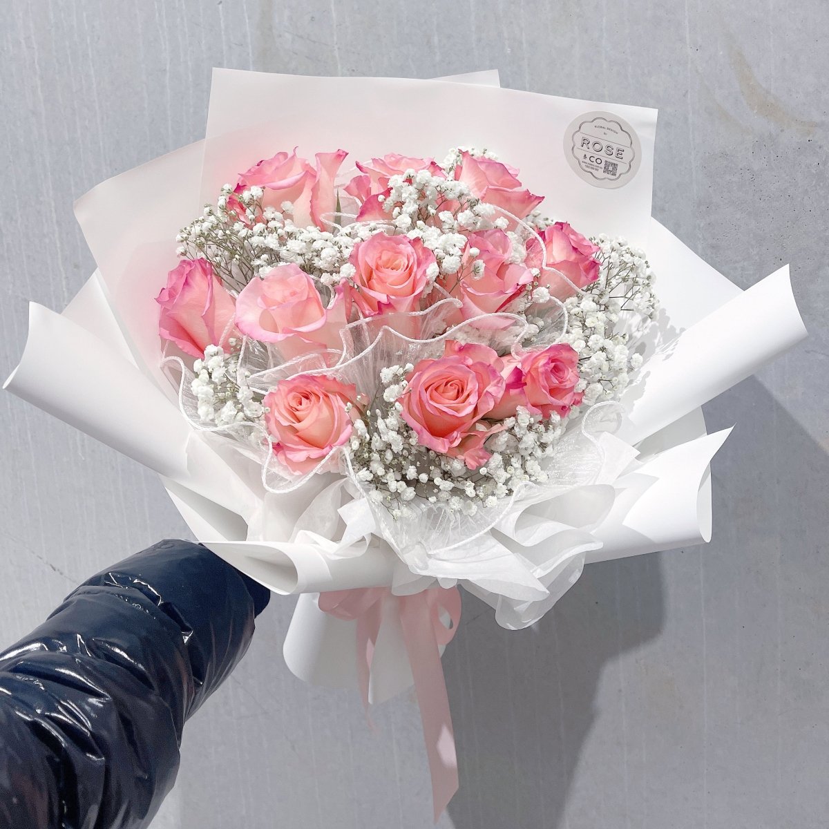 Same Day Flower Delivery | Red Roses With White Baby’s Breath | Real ...